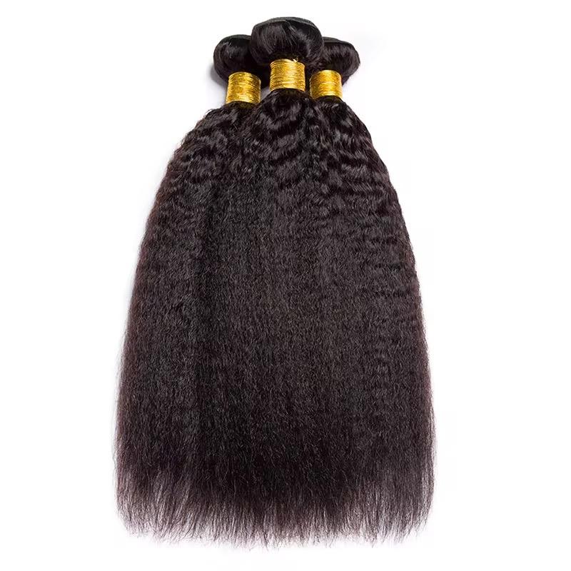 Kinky Straight Human Hair Bundles 1b Natural Black (Single Bundle)