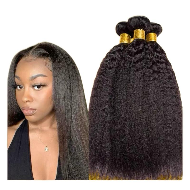 Kinky Straight Human Hair Bundles 1b Natural Black (Single Bundle)